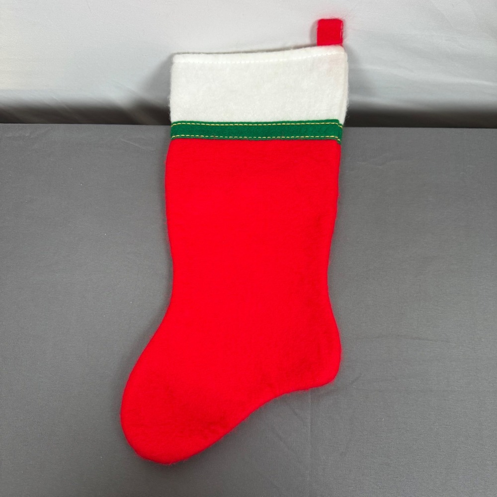 1984 Giordano Art Ltd Christmas Felt Stocking Santa Claus Kittens Dogs Holly Red - Picture 2 of 6